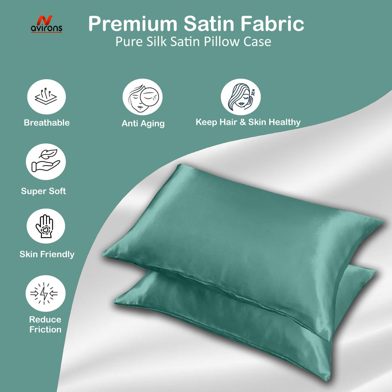 Silky Satin Pillowcase – Frizz-Free Hair, Wrinkle-Free Skin, Cooling & Hypoallergenic Pillow Cover 18x28 inch