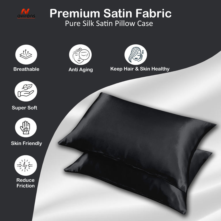 Silky Soft Satin Pillow Cover – Cooling, Hypoallergenic Pillowcase for Hair & Skin Health-18x28 inch