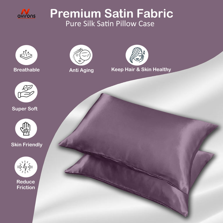 Premium Satin Silk Pillow Cover – Breathable, Anti-Frizz Pillowcase for Hair & Skin, Wrinkle-Free & Hypoallergenic 18x28 Inch