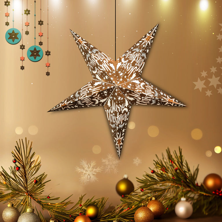 Elegant Paper Star Lantern – Lightweight Hanging Star for Xmas, New Year Celebrations & Festive Decor