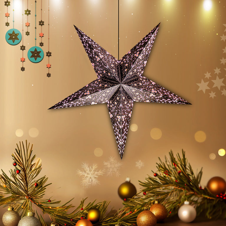 Luxury Hanging Star Paper Lantern – Perfect for Christmas & New Year, Reusable, Eco-Friendly, Lightweight, Simple Assembly for Festive Home Decor