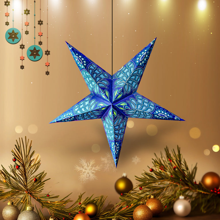 Christmas Star Paper Lantern – Foldable Star for Christmas, New Year, and Holiday Festivities