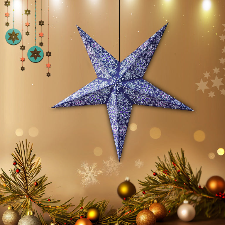 Christmas Paper Star Lantern – Elegant Hanging Star for New Year & Holiday Parties, Lightweight, Foldable Design, Reusable & Easy to Assemble