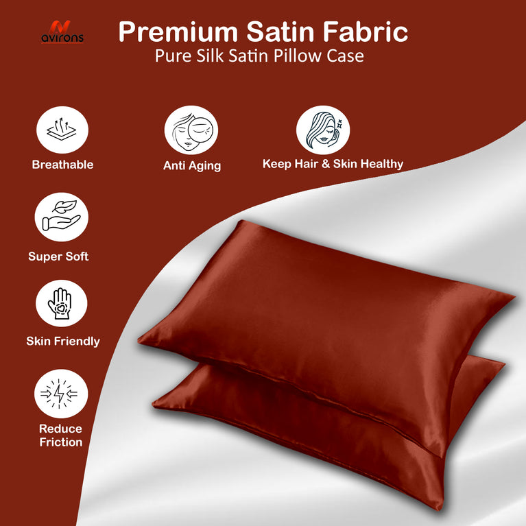 Smooth Satin Silk Pillowcase 18x28 Inches – Anti-Wrinkle & Anti-Frizz Pillow Cover for Hair & Skin Care, Hypoallergenic