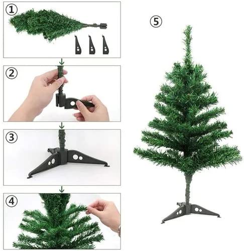 Christmas Tree 2 Feet with 56 Decoration Hanging Props Ornaments for Table Top Office Small Artificial Xmas Tree Party Decor - Christmas Decorations Items for Home