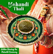 Premium Traditional Mehndi Thali for Wedding – Handcrafted Shaadi Platter with Floral Details for Mehndi Celebration