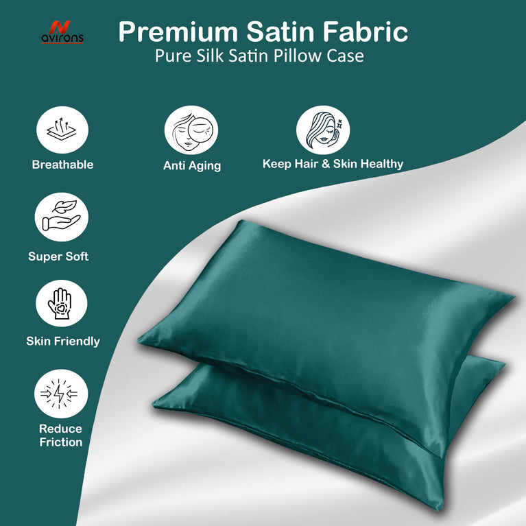 Satin Pillowcase 18x28 Inch – Cooling Silk Pillow Cover for Skin & Hair, Wrinkle-Free & Hypoallergenic