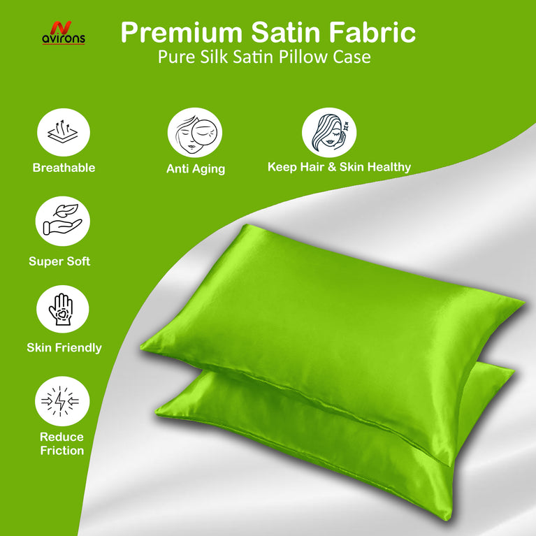 Satin Pillow Cover – Ultra Soft & Smooth Silk Pillowcase for Hair & Skin, Cooling & Wrinkle-Resistant-18x28 Inch