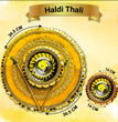 Avirons Handmade Mehendi & Haldi Thali Combo – Traditional Design with 2 Thalis, 2 Bowls & 2 Sticks for Weddings & Festivals