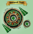 Premium Mehndi Thali with Mehndi Cone – Floral Wedding Plate with Custom Craftsmanship for Traditional Shaadi Celebration