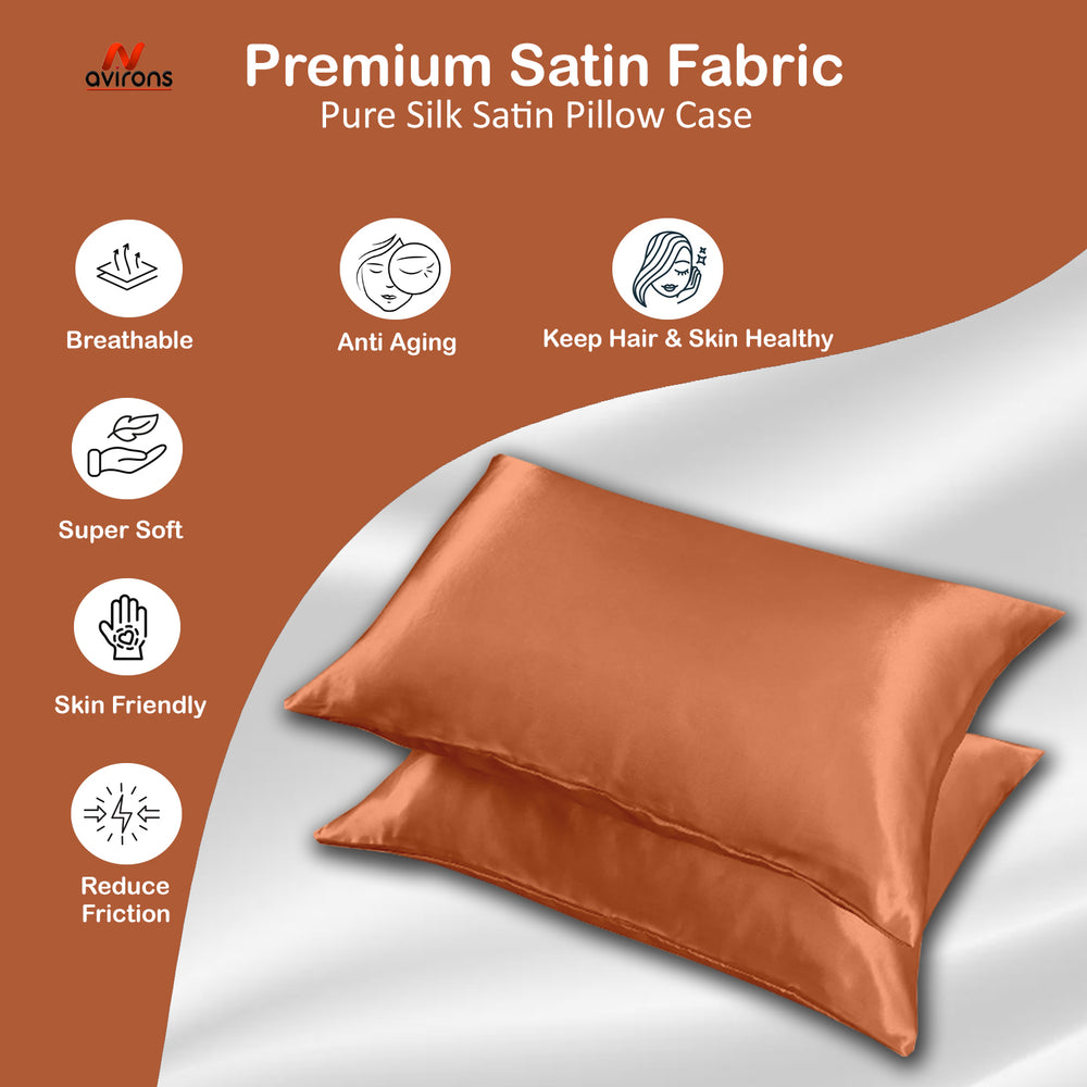 Premium Satin Silk Pillow Cover – Soft, Breathable, Anti-Wrinkle Pillowcase for Healthy Hair & Skin 18x28 inch