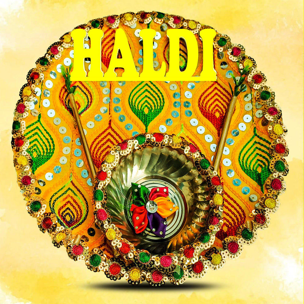 Hand painted Haldi Thali,Decorative Haldi Thali,Wedding Ceremony Thali,Haldi Ceremony Platter,Traditional Haldi Thali,Handmade Thali for Wedding,Shaadi Decor Thal,12-inch Haldi Thali,Puja,Haldi Plate,Handmade Wedding Plate,Ubtan Haldi Platter,Decorative Plate for Haldi Function