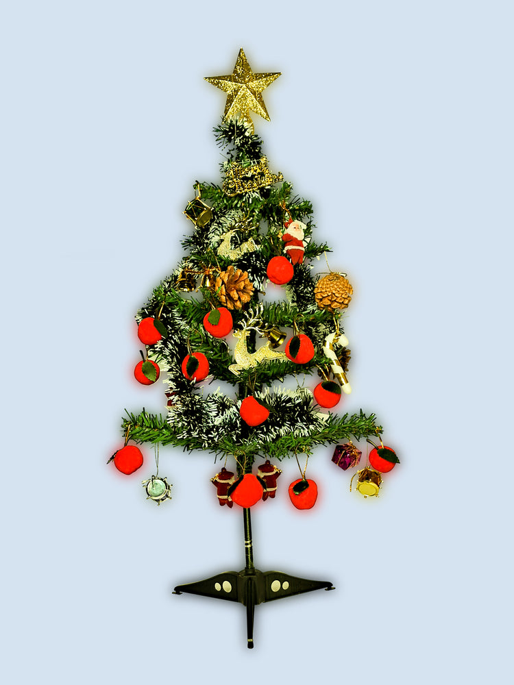 Christmas Tree 2 Feet with 56 Decoration Hanging Props Ornaments for Table Top Office Small Artificial Xmas Tree Party Decor - Christmas Decorations Items for Home