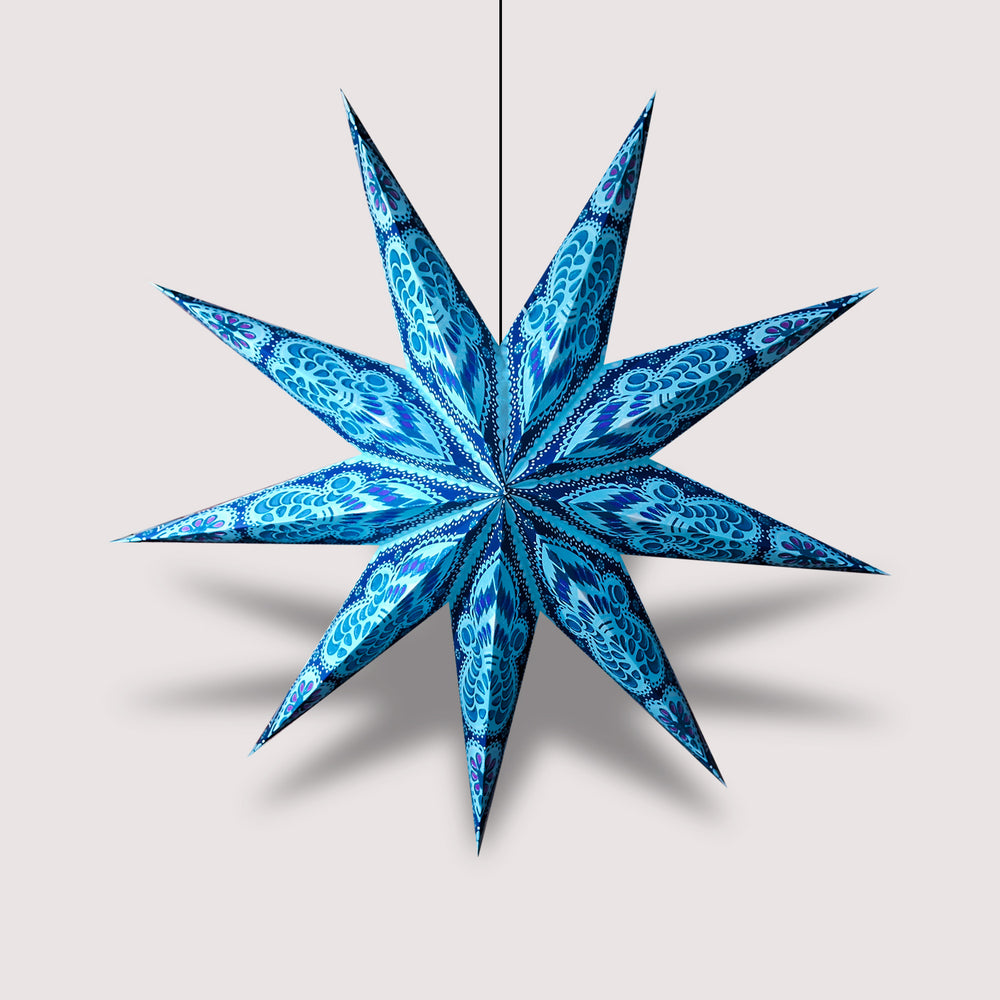 9-Pointed Paper Star Lantern – Hanging Star Pendant Lampshade for Weddings, Christmas, and Parties