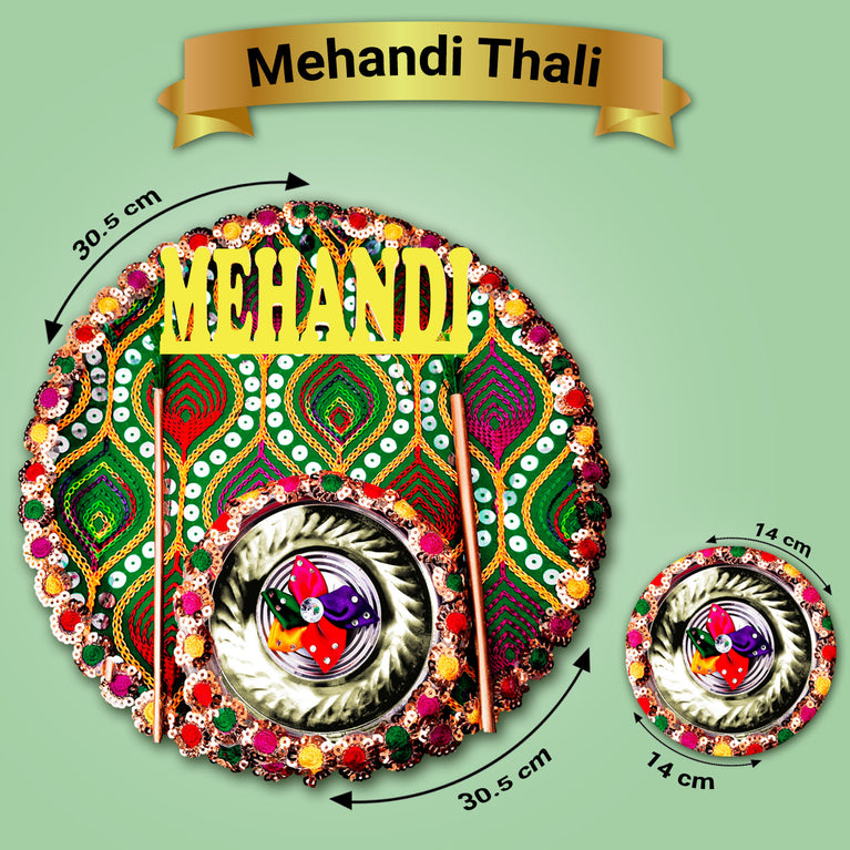 mehndi plate decoration, personalized mehndi thali, mehndi thali ideas, unique mehndi thali, decorative mehndi platter, vintage mehndi thali, handmade mehndi platter, mehndi ceremony thali