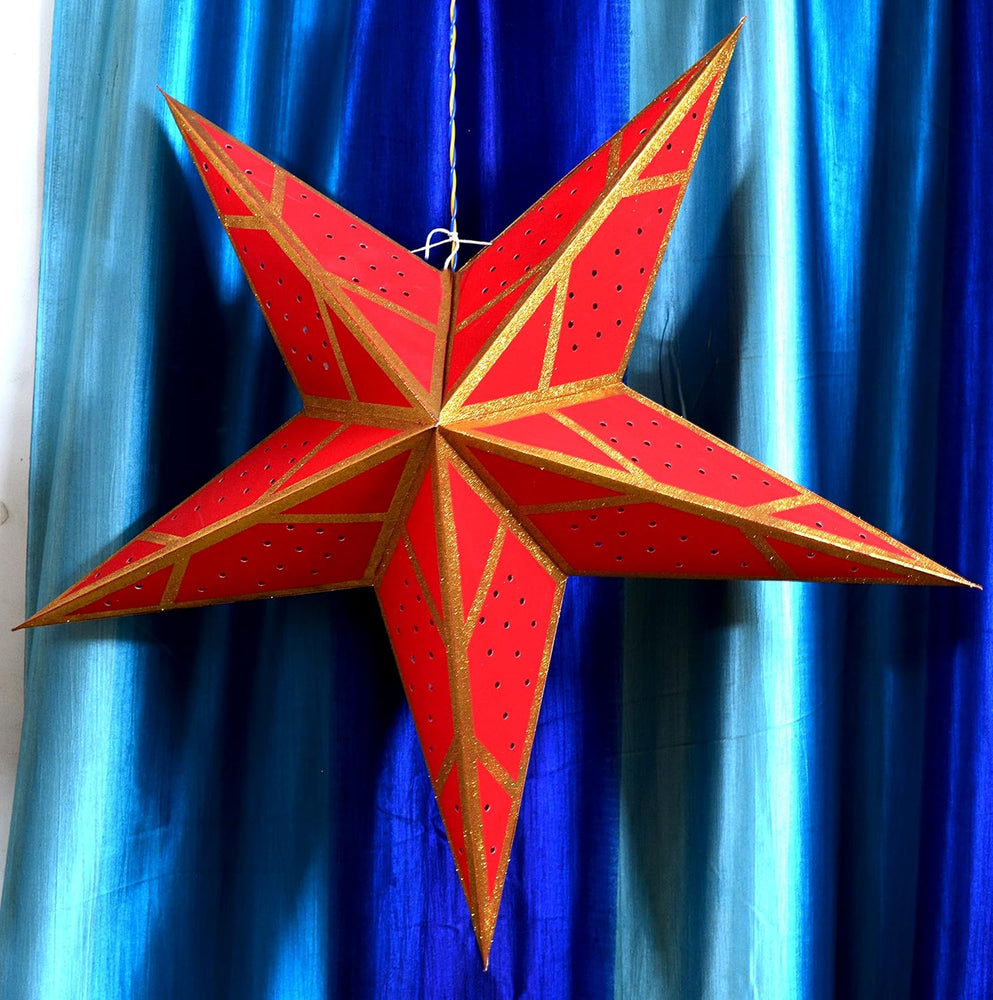 Paper star hanging light, Star-shaped lantern light, Star holiday decor, Christmas star lighting, Hanging star paper lantern, Paper star decoration, Large paper star lantern, LED paper star, Golden star lantern, Christmas star lights