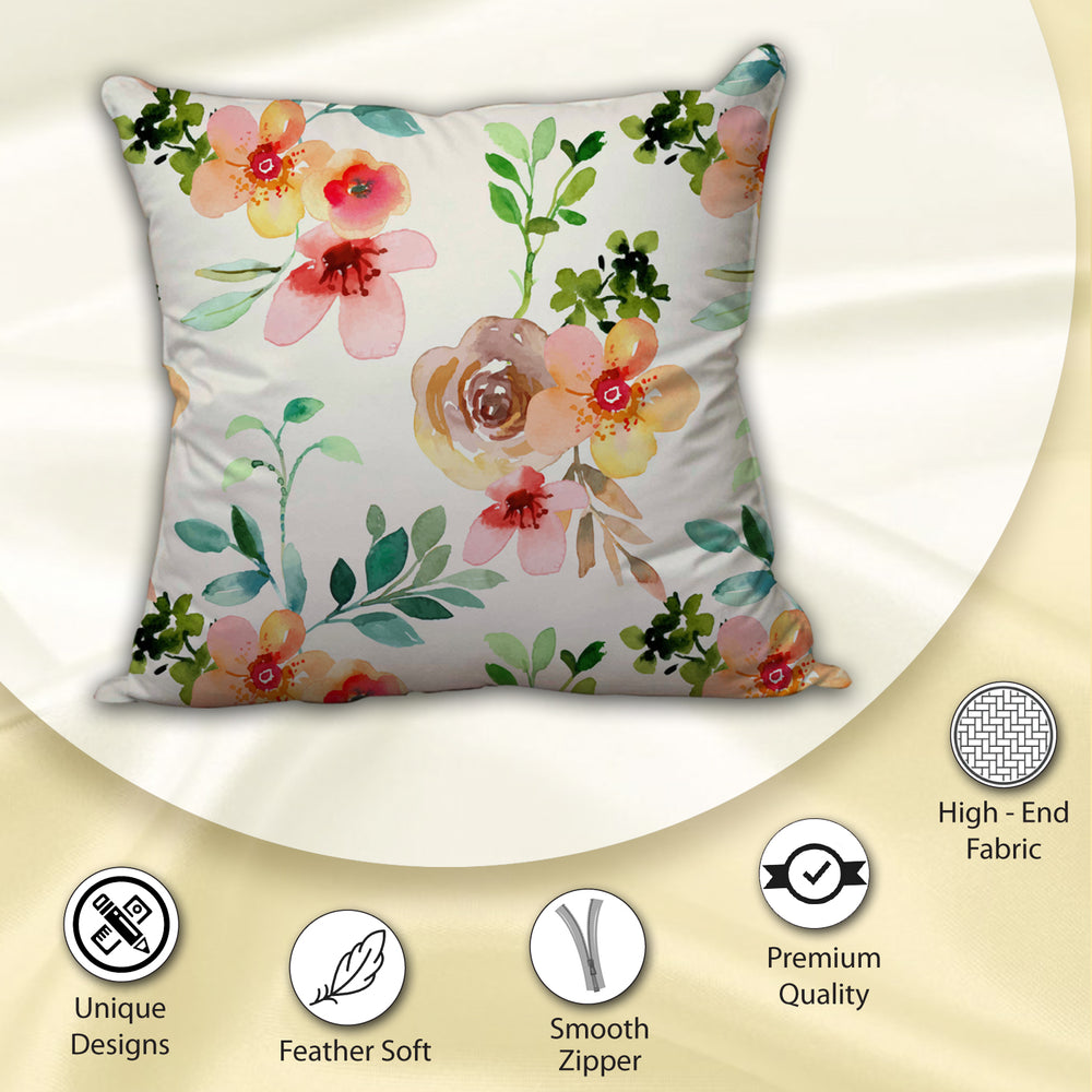 Chic Decorative Cushion Cover in Satin with Zipper - 16x16inch